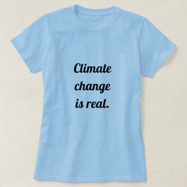 Camiseta Mudanças Climáticas: Azul Claro (Frente do Design)