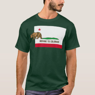 Camiseta Mudando Para Colorado Deixando A Califórnia Engra
