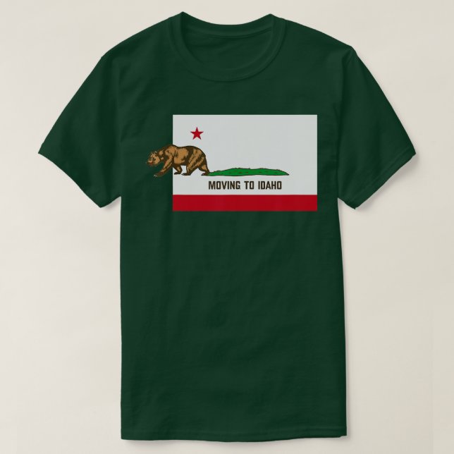 Camiseta Mudando Para Idaho Deixando A Califórnia Engraçada (Frente do Design)