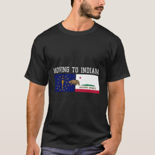 Camiseta Mudando Para Indiana Deixando Bandeira Estadual Da
