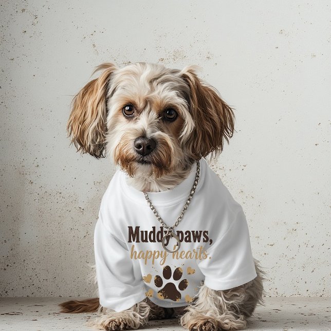 Camiseta Muddy Paws Happy Hearts Mug – Funny Dog Mom Gift (Criador carregado)