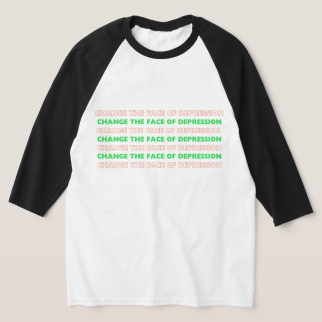 Camiseta Mude a face da depressão laranja e verde (Postura )