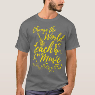 Camiseta Mude O Professor De Música Engraçado Do Mundo