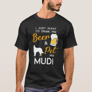 Camiseta Mudi Dog Beer Lover Proprietário de Natal Present