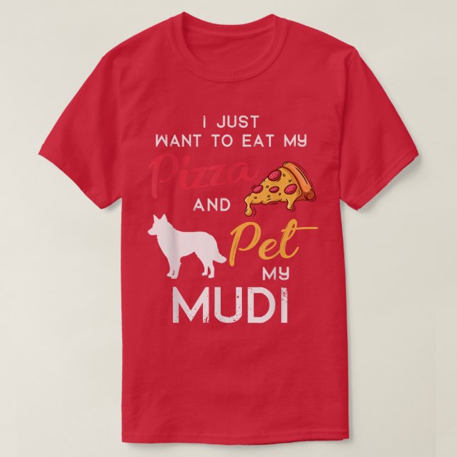 Camiseta Mudi Dog Pizza Proprietária do Natal (Frente do Design)