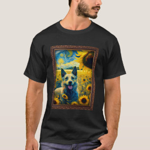 Camiseta Mudi Pintura Flor de Girassol Mãe Mulheres Floral