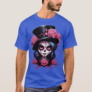 Camiseta Muertos Catrina para Homens Mulheres Calavera