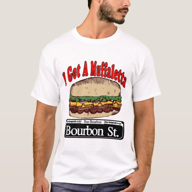 Camiseta Muffaletta Na Rua Bourbon. (Frente)