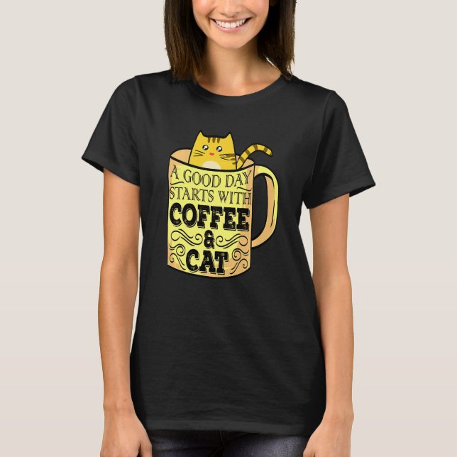 Camiseta Mug de café de gato laranja (Frente)