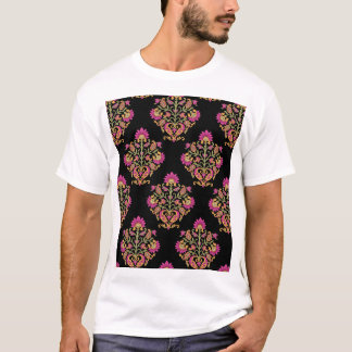Camiseta Mughal floral paisley, design sem costura.