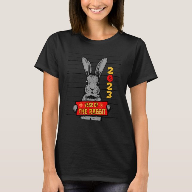 Camiseta Mugshot Chinese New Year Of The Rabbit Lunar Zodia (Frente)