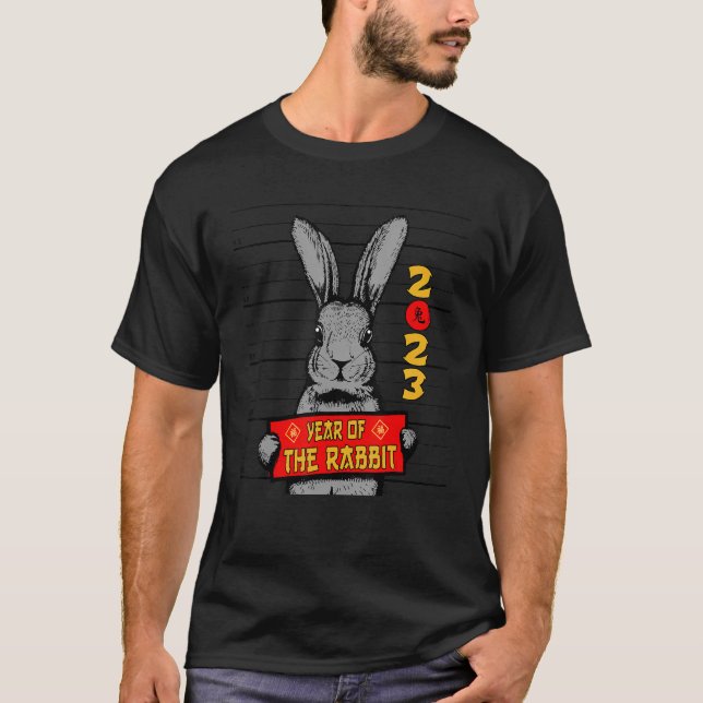 Camiseta Mugshot Chinese New Year Of The Rabbit Lunar Zodia (Frente)