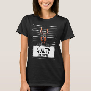 Camiseta Mugshot do Doberman Pinscher Cachorro Culpado