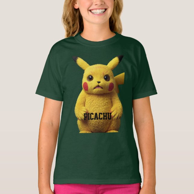 Camiseta "Mugshot do Pikachu Chocado — Desenhado  (Frente)