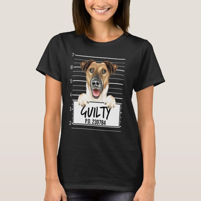 Camiseta Mugshot do Smooth Fox Terrier Cão Culpado (Frente)