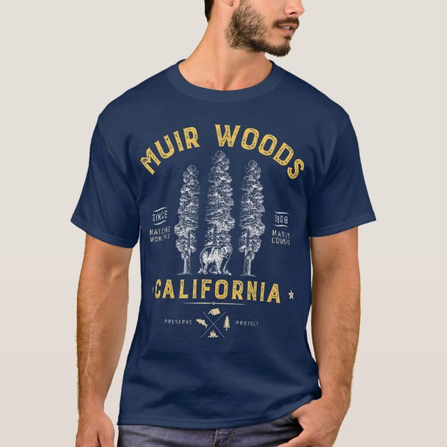 Camiseta Muir Woods National Monument  California Redwood (Frente)