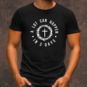 Camiseta Muita coisa pode acontecer em três dias, cristão m