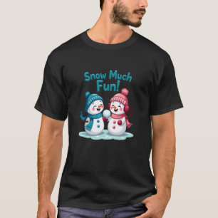 Camiseta Muita Diversão com Bonecos de Neve Inverno Natal G