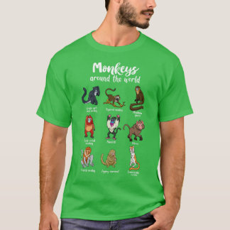 Camiseta Muitas espécies de macacos