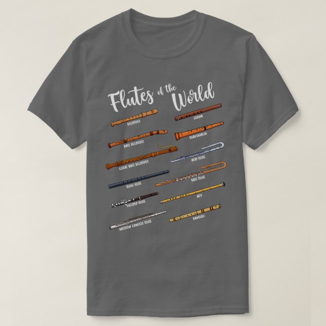 Camiseta Muitas flautas do mundo Flute (Frente do Design)