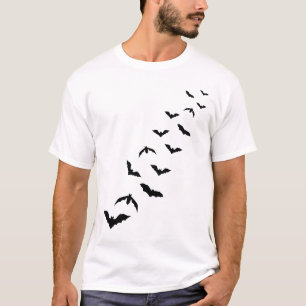 Camiseta Muitas Silhuetas de Morcegos Design Minimalista Ha