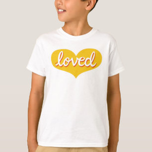Camiseta MUITO AMADO - Coração de amor amarelo