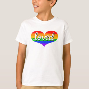Camiseta MUITO AMADO - Coração do Amo Arco-Íris - Crianças/