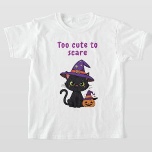 Camiseta Muito bonito para assustar - Design de Gato Negro