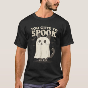 Camiseta Muito Bonito Para Falar Ghost Cat Kawaii Halloween