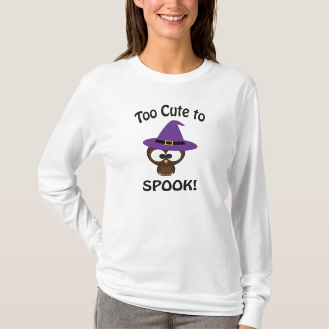 Camiseta Muito bonito para Spook! Owl Witch (Frente)