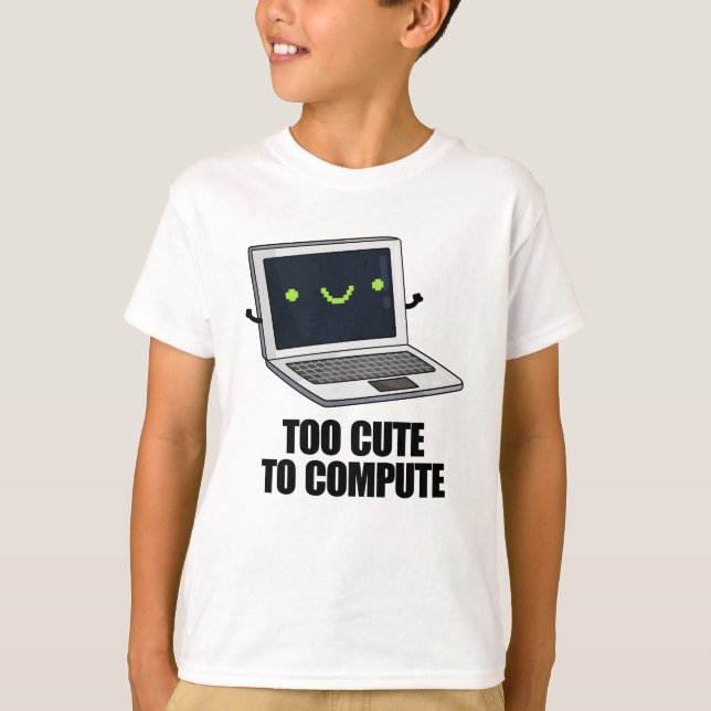 Camiseta Muito Fácil Para Computar Um Laptop Engraçado (Frente)