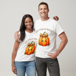 Camiseta Muito Fofo para Assustar – Design de Abóbora de Ha