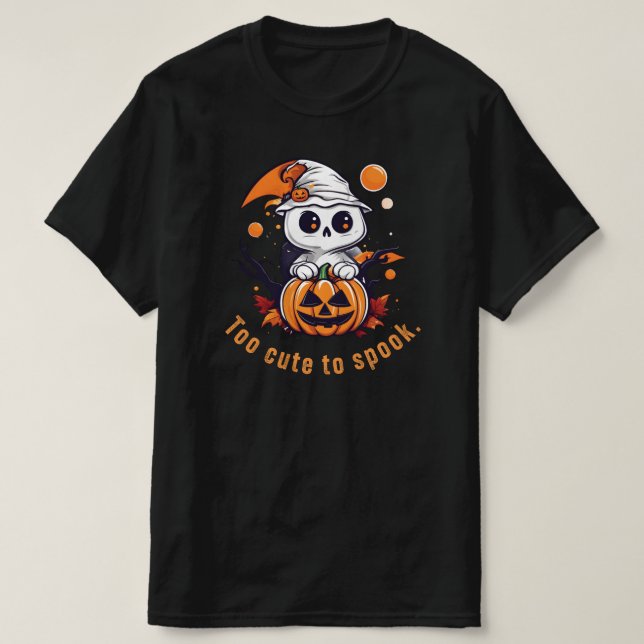 Camiseta Muito fofo para assustar | Teto fantasma bonito (Frente do Design)