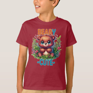 Camiseta Muito Fofo. Urso de pelúcia desenho animado sorrin