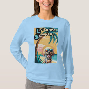 Camiseta Muito Legal para a Sombra: Pup Vestindo Vidros Sol