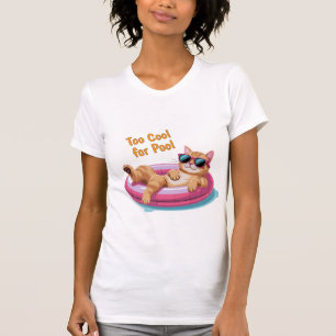 Camiseta Muito Legal para Piscina – Gato Engraçado Flutuand