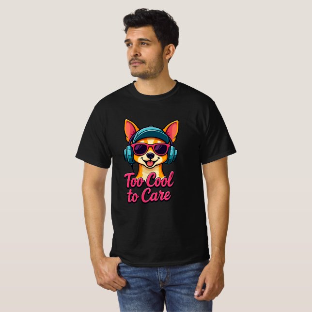 Camiseta Muito Legal para se importar - Camisa-T de Cão-Ret (Frente Completa)