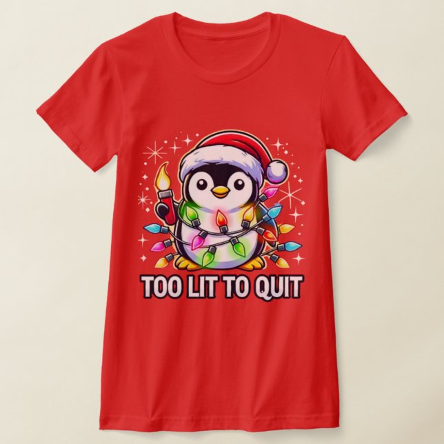 Camiseta Muito Leve para Sair do Pinguim de Natal (Postura )