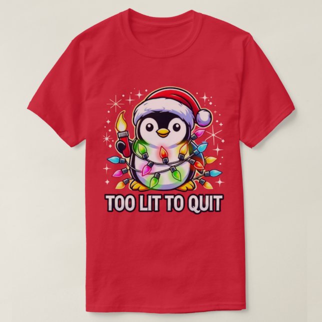 Camiseta Muito Leve para Sair do Pinguim de Natal (Frente do Design)