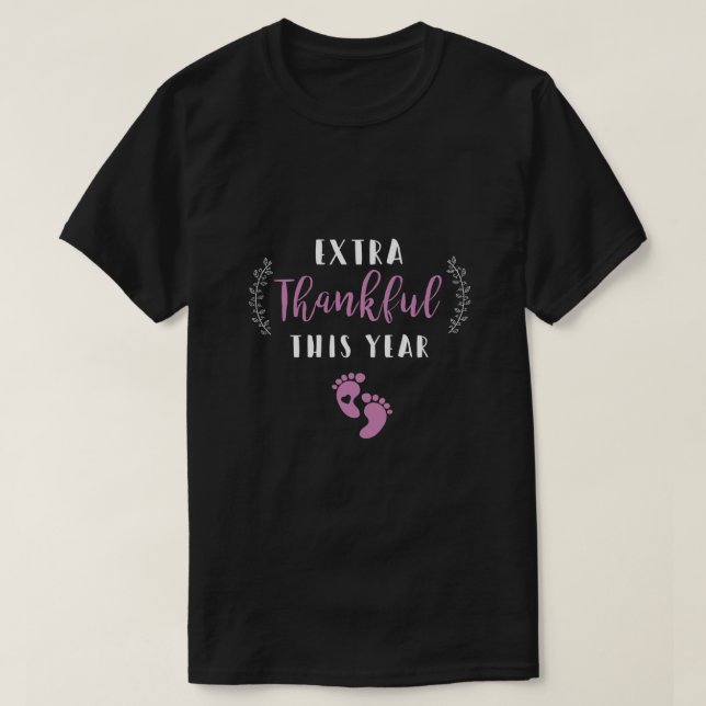 Camiseta Muito Obrigado Este Ano Menina Gravidez Longa Dorm (Frente do Design)