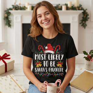 Camiseta Muito Provável de Ser o Favorito do Papai Noel Eng