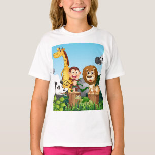 Camiseta Muitos animais de estimação na floresta