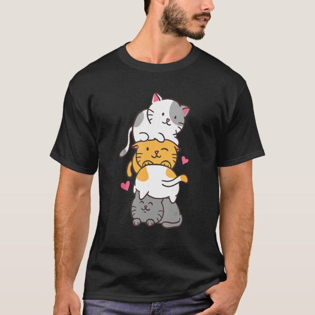 Camiseta Muitos Gatos Bons Brincando Quebra-cabeça (Frente)