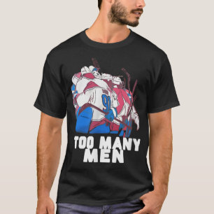 Camiseta Muitos Homens Piada Esportiva de Hockey no Gelo En