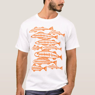 Camiseta Muitos peixes - laranja