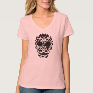 Camiseta mujer Calavera mexicana con rosas