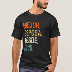 Camiseta Mujer Mejor Esposo Desde 2019, 3.º Aniversário do