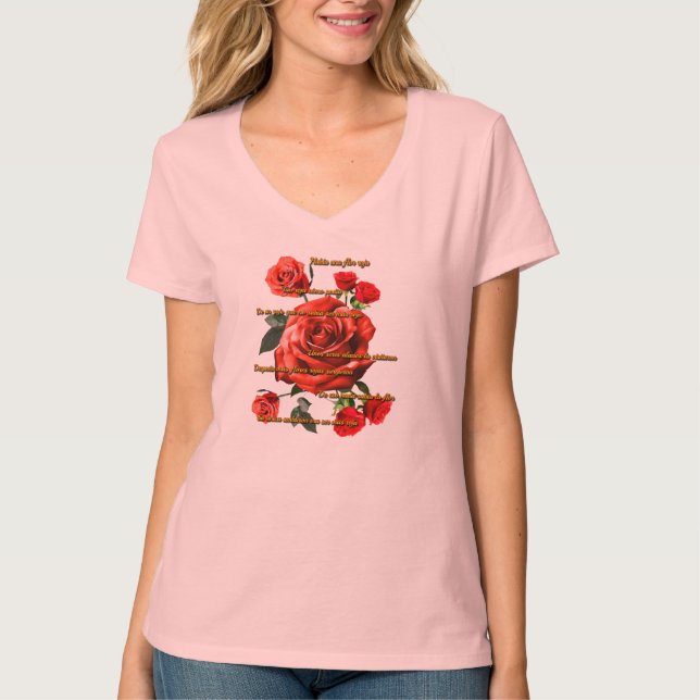 Camiseta Mujer Rosas Rojas (Frente)