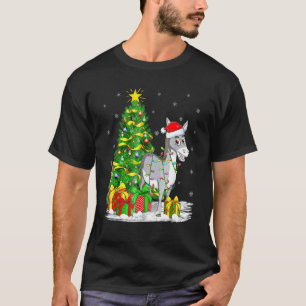 Camiseta Mula Natal Família Correspondente Papai Noel Mula