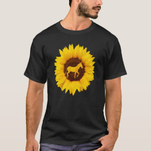 Camiseta Mula Para Mulheres Homens Burro Cavalo Girassol H